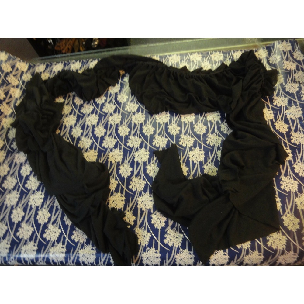 Bakers ruffle drape black neck scraf wrap NWT